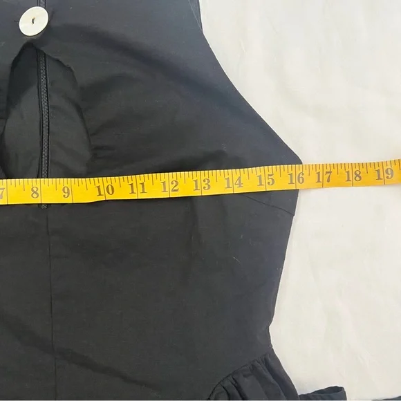 Commense Black Sara Linen Cotton Midi A-line Ballerina Summer Dress S - Picture 11 of 12